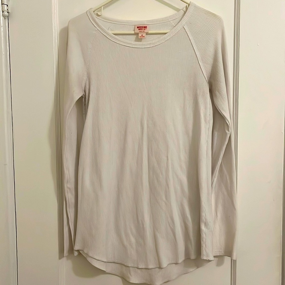 White, Mossimo, waffle long sleeve. Size M